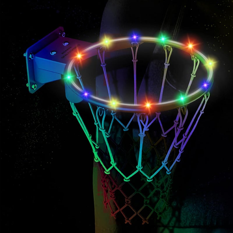 Skylar Basketball Hoop Outdoor Rim LED Lights, Remote Control Activation, Play Night Basket Ball, 9 Bright Colors and 9 Modes, Waterproof LED Light, Basketball Rim Light, Gifts for Kids, Outdoor Patio Decor - Image 1